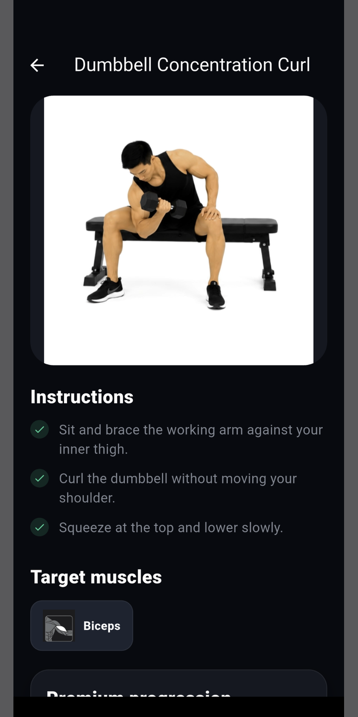FlexSet exercise instructions on iPhone