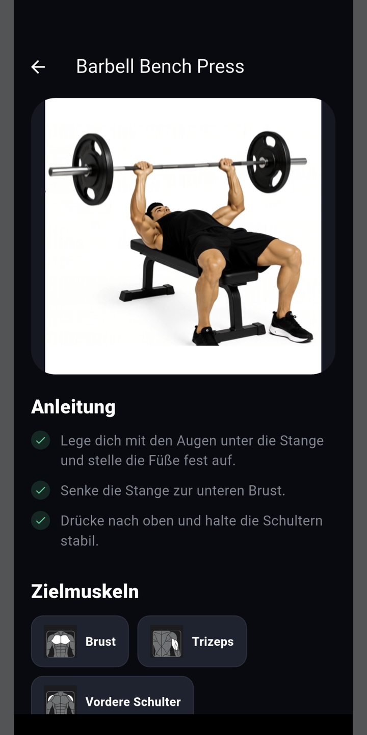Lerne Übungen mit klaren Anleitungen und Videos.