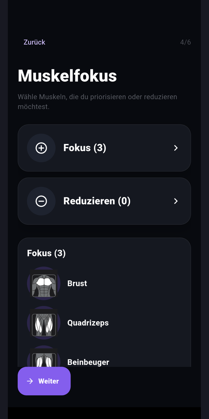 FlexSet Plangenerator auf iPhone