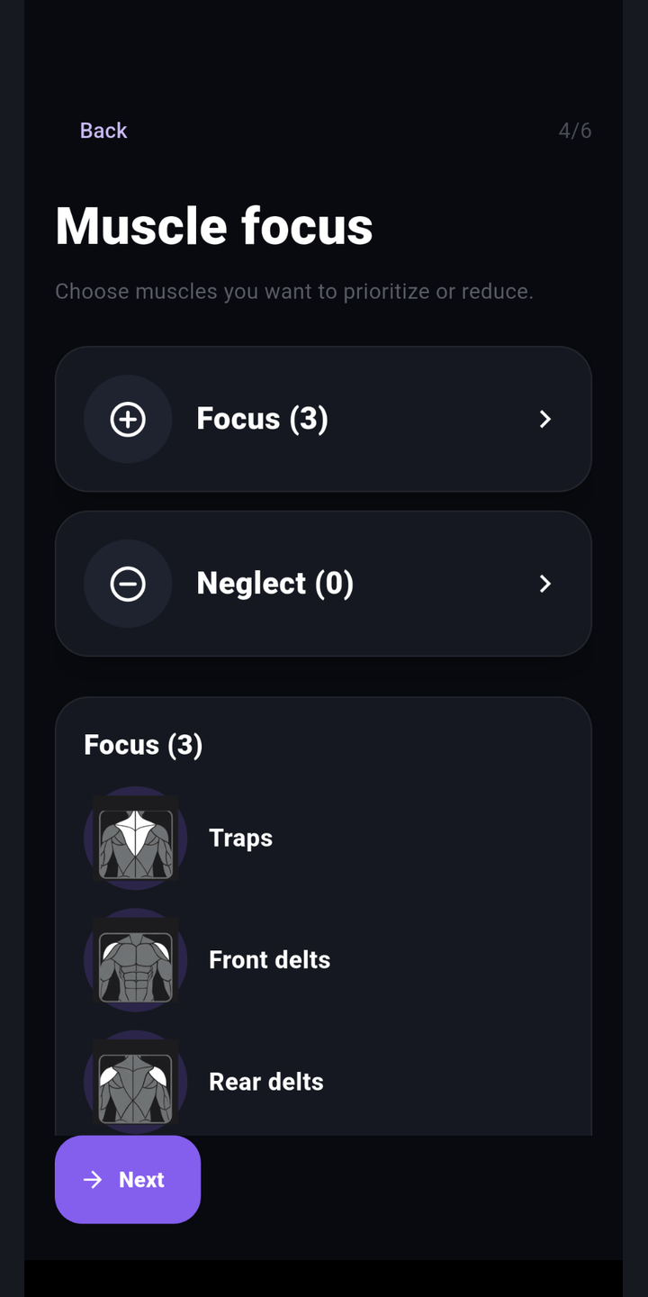 FlexSet plan generator on iPhone